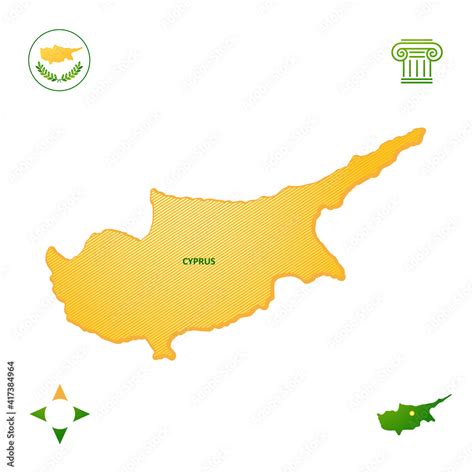 Simple Outline Map Of Cyprus Stock Vector Adobe Stock