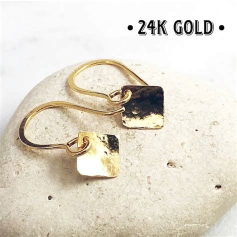 24k Gold Earrings - Etsy