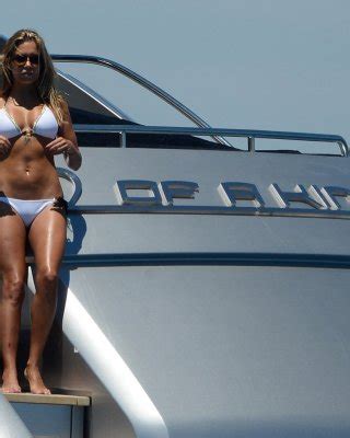 Sylvie Van Der Vaart Tanning Her Hot Body In Tiny White Bikini On The