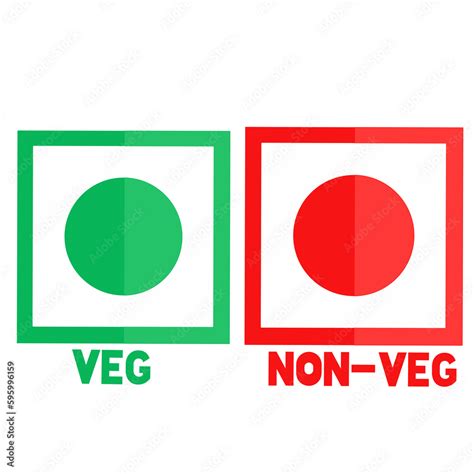 Green dot and red/brown dot symbols in food products indicating veg and ...