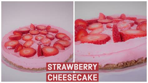 Quick And Easy Strawberry Cheesecake No Bake Without Gelatin Youtube