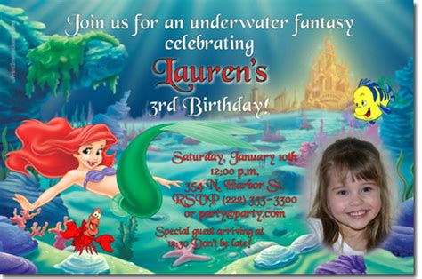 Little Mermaid Invitation Wording Beautiful Little Mermaid Birthday ...