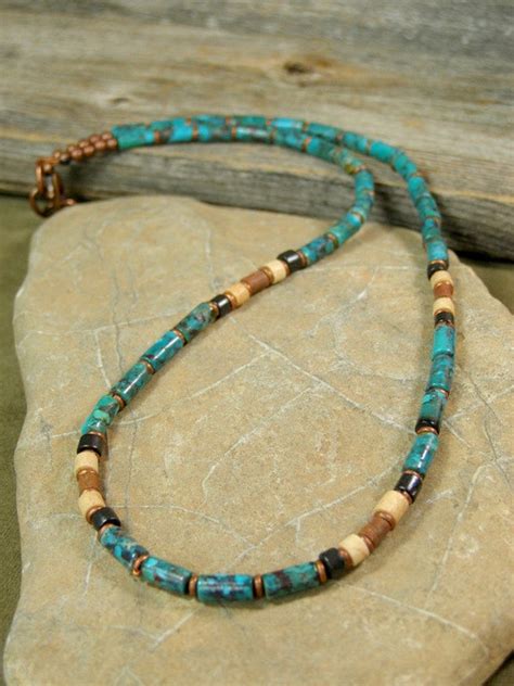 Mens Necklace Turquoise Necklace Heishi Necklace Mans