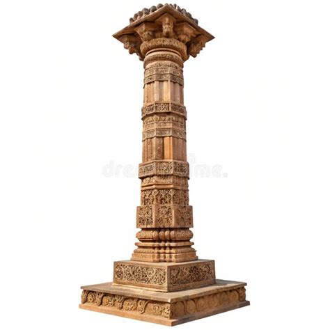 indian pillar isolated  white background stock illustration