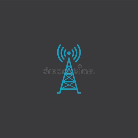 Signal Tower Icon Logo Template Stock Vector Illustration Of Antenna