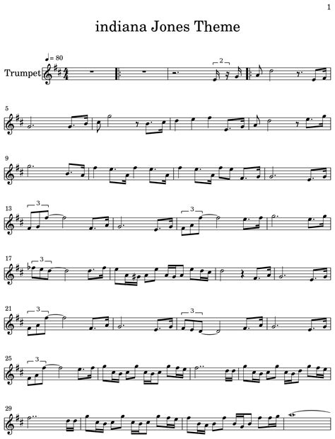 indiana Jones Theme - Sheet music for Trumpet