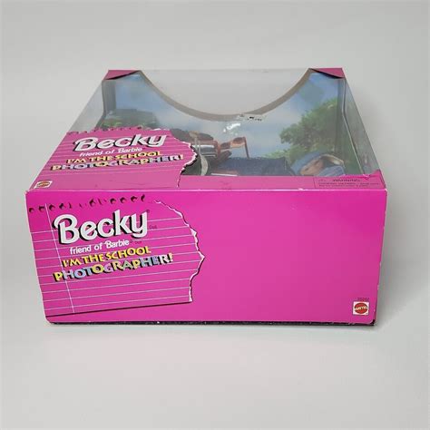 Vintage 1998 Becky School Photographer Barbie Doll Mattel Nos New In