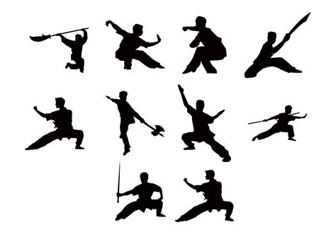 Free Wushu Silhouettes Vector - Download Free Vector Art, Stock ...