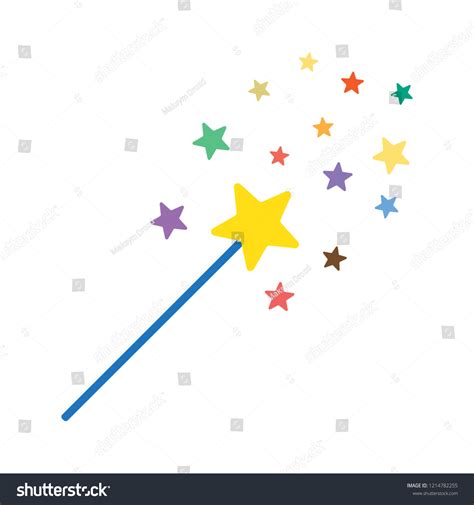 Magic Wand Cartoon Illustration Stars Vector Stock Vector Royalty Free