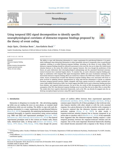 Pdf Using Temporal Eeg Signal Decomposition To Identify Specific Neurophysiological Correlates