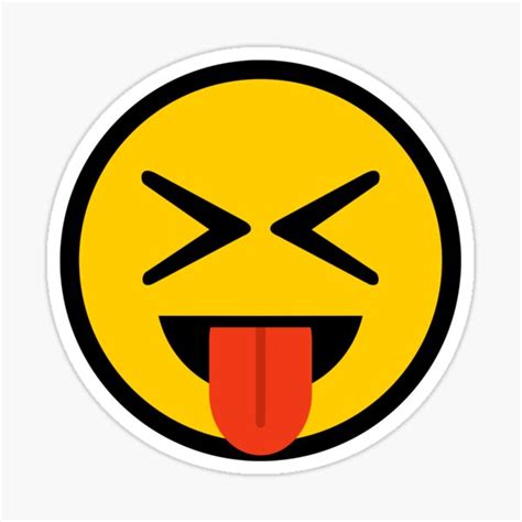 "Eyes Closed Tongue Out Emoji" Sticker for Sale by Feelklin | Redbubble