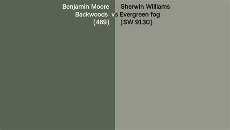 Benjamin Moore Backwoods 469 Vs Sherwin Williams Evergreen Fog Sw