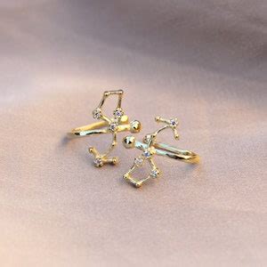 Celestial Zodiac Constellation Gold Ear Cuffs No Piercing Cartilage