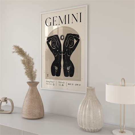 Gemini Zodiac Goddess Wall Art Poster/printable Zodiac Art/printable