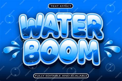 Premium Vector | Water Boom Editable Text Effect 3 Dimension Modern Style