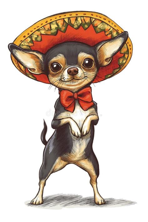 Charming Chihuahua in a Sombrero with a Bowtie Standing Proudly, AI