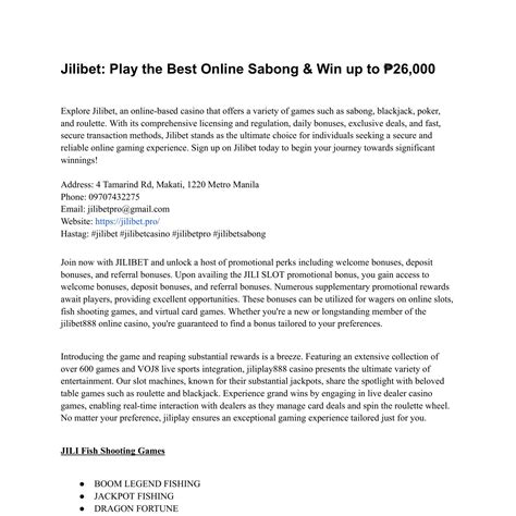 Jilibet Pro - Play the Best Online Sabong & Win.pdf | DocDroid