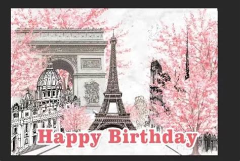 happy birthday backdrop banner photo background eiffel tower theme