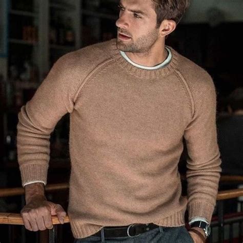 Pull en tricot à col rond pour hommes pull décontracté coupe couvertes