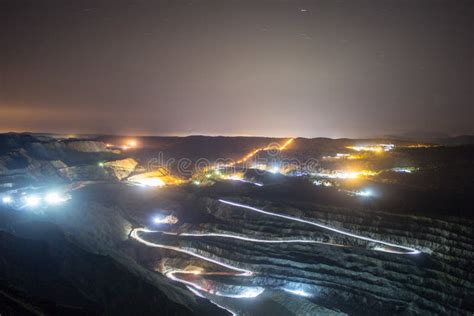 Night Photography of Open Pit Copper Mining Stock Photo - Image of copper, mining: 162202266