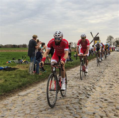 The Peloton Paris Roubaix 2018 Editorial Stock Image Image Of