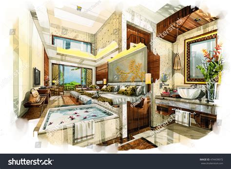 Sketch Perspective Interior Design Sketches Painting Stock Illustration 474439072 | Shutterstock