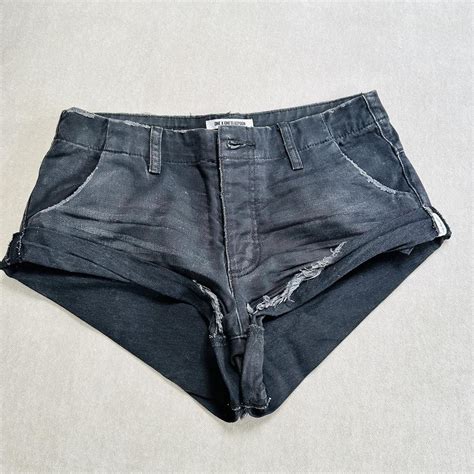 Black Hot Pant Style Vintage Denim Shorts Fit A Depop