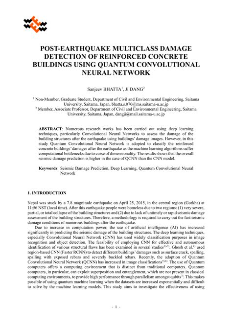 PDF Excellent Presentation Award Post Earthquake Multiclass Damage