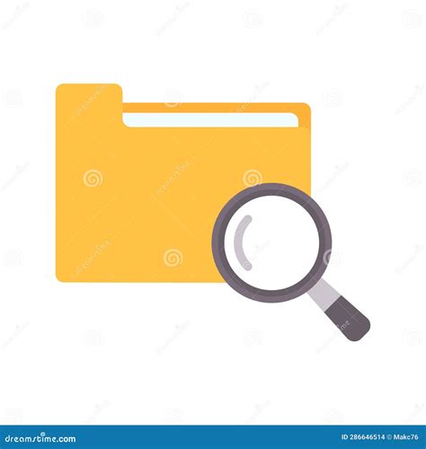 Folder And Magnifying Glass Icon Using Magnifying Glass And Searching Files Document Archive