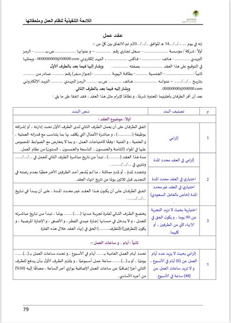 نموذج ملحق عقد عمل موظف ووردز