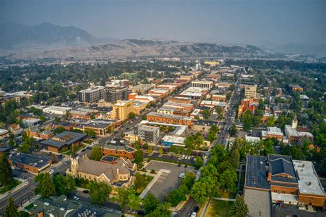 Aerial View of Downtown Bozeman, Montana in Summer - Millennium Health LLC