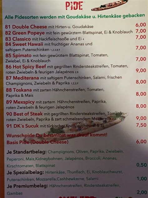 Menu at Döner King restaurant Neuwied