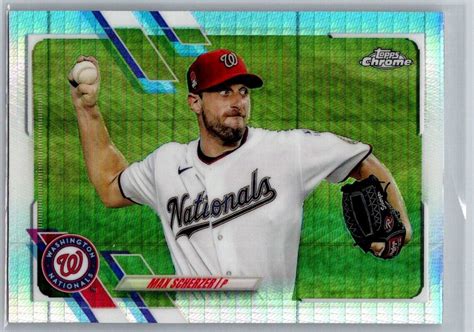 2021 Topps Chrome Prism Refractor Max Scherzer 33 Washington Nationals