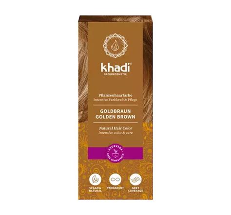 Khadi Natural Hair Color Henna Do Farbowania Włosów Golden Brown