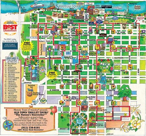 Old Town Trolley Tours® Of Savannah Route Map This Is A Great Walking