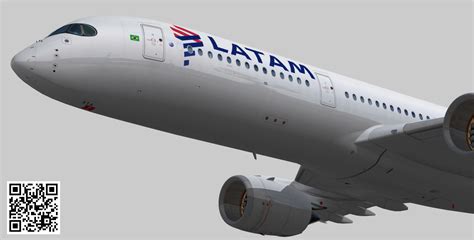 3d Model Airbus A350 900 Xwb Latam Airlines Vr Ar Low Poly Rigged Animated Cgtrader