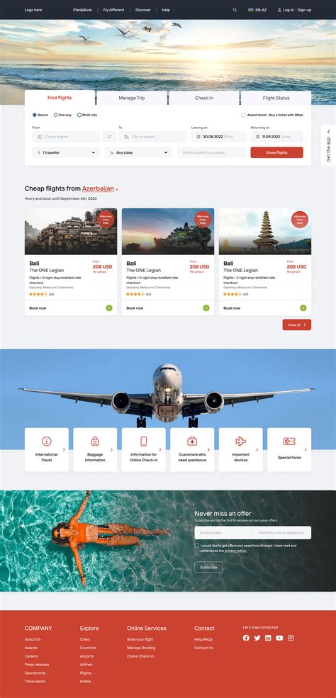 Travel Website Design on Behance