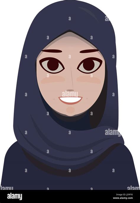 Portrait Caricature De Belle Femme Musulmane Hijab Image Vectorielle Stock Alamy