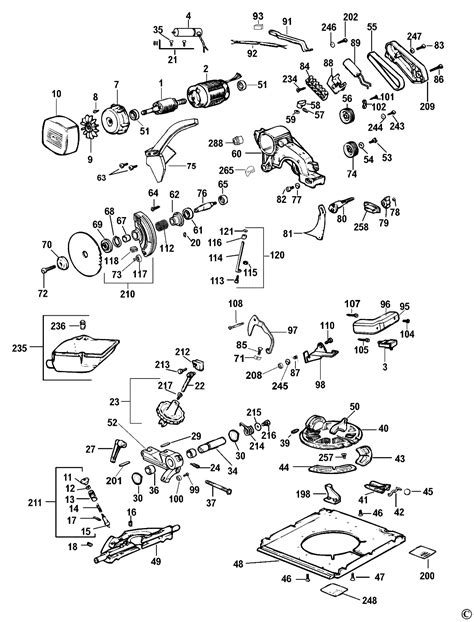 Schemat Piła wielofunkcyjna DEWALT DW743 Type1 DW743 QS części