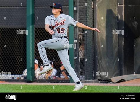 Detroit Tigers Starting Pitcher Reese Olson Warms Up Outside The