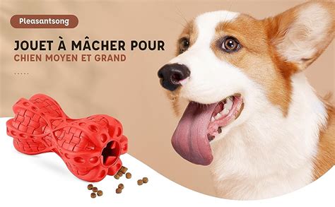 Pleasantsong Couinement Jouet pour Chien 3 in 1 Caoutchouc Jouet à