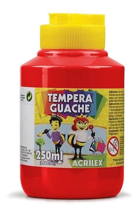 Vermelho Fogo Tinta Tempera Guache Acrilex Pote Ml Advanced