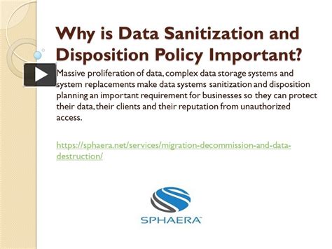 Ppt Why Is Data Sanitization And Disposition Policy Important