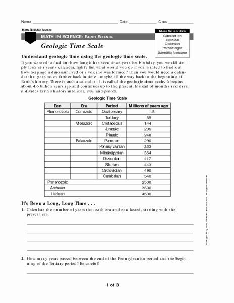 Relative Dating Worksheets