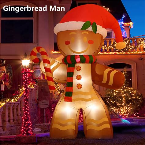 Natal Inflatables Gingerbread Homem Built In LED Ornamento Decora O