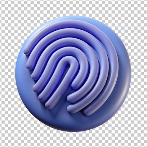 Premium PSD Fingerprint 3d Render Icon Illustration