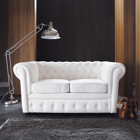 Canap Capitonn Places Blanc Chesterfield Maisons Du Monde