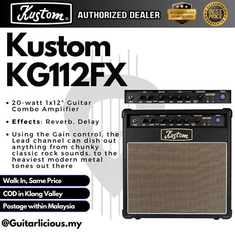 Kustom KG112FX 20-watt 1x12" Guitar Combo Amplifier (KG 112FX / KG-112F ...