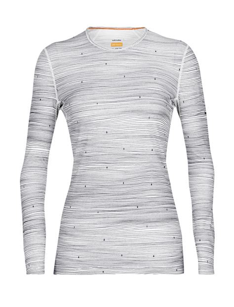 Merino 200 Oasis Long Sleeve Crewe Thermal Top Ski Tracks Icebreaker Uk