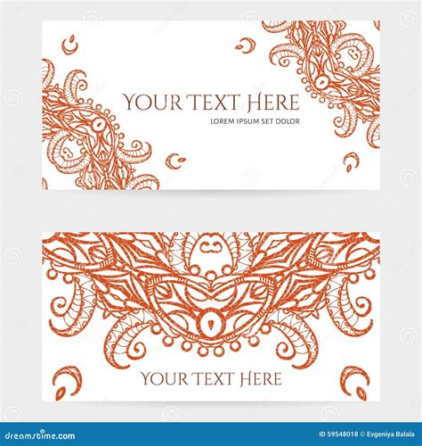 Cards with Intricate Henna Patterns Stock Vector - Illustration of ...